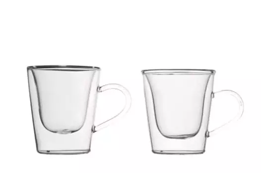 Bredemeijer Luigi Bormioli 1441 Espresso Cups Double-Walled Borosilicate Glass 120 ml Set of 2