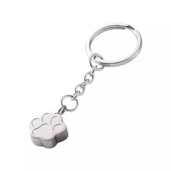 Брелок для ключей Ashes Memorial Брелок Pet Memorial Нержавеющая сталь Footprint Paw Ball MEMKEY201SV [White Clover]