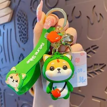 Брелок для ключей Ashwolf Shiba Inu, 12 полос, держатель для ключей в машину, сумка, брелок, змея, 1 шт., корейские аксессуары для автомобилей
