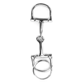 Брелок для ключей DShaped Snaffle прочный серебряный DRing ZineAlloy Horse Snaffle Bits Key Ring
