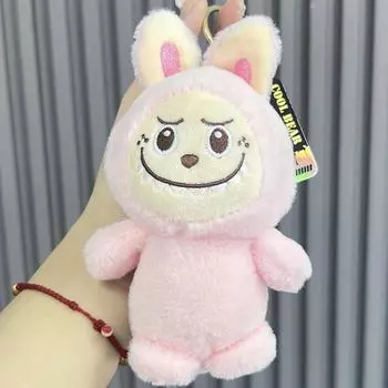Брелок Labubu Plush 5.94 PP Cotton Cartoon Animals Подвеска Брелки для ключей на Рождество Сумка для ключей от машины и дома фиолетовый