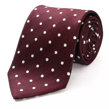 Брендовый галстук Сделано в Японии Шелковый узор в горошек Pin Dot Polka Dot [Michiko London] 100% (BВино)