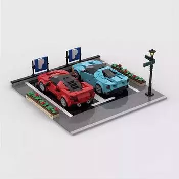 Парковочное место для машинок Speed Champion Racing Car Building Supercar Blocks SportsCars Garage for Toy Kids Adults Gifts