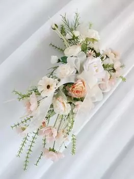 Bridal Bouquet Artificial Rose Wedding Bouquets for Bride Flower Cascading Cascade for Rustic Boho Fall Vintage Wedding Ceremony Party and Anniversary шампанского