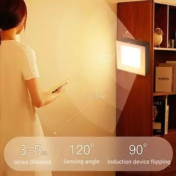 Bright Led Night Light with Motion Sensor USB Rechargeable Wireless Kitchen Cabinet Lamp for Wardrobe Hallway Stairs Bedroom белый
