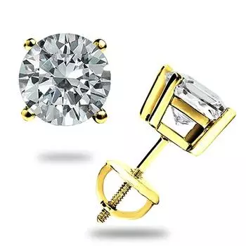 Бриллиантовая серьга 6MM белый