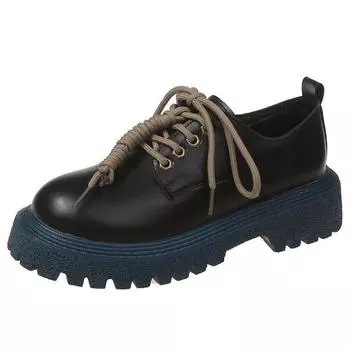 Brit Preppy на весну с A Single Shoes. Женские туфли на толстой подошве с ремешками на среднем каблуке и цветным лаком, новинка 2024 г. 35