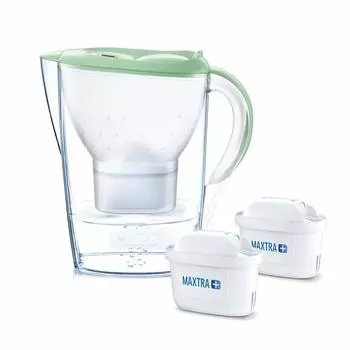 Brita Water Purifier Pot Water Purifier Marella COOL Pastel Green Trial Pack Maxtra Plus с 2 картриджами для японского удаления примесей Емкость 1,4 л