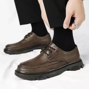 British men s leather casual shoes classic men s oxford shoes new arrival men s wedding shoes cowhide leather shoes 38-48 38 чёрный