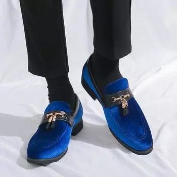 British Men s Trendy Shoes High-end Green Loafers Casual Lightweight Men s Business Dress Shoes Men s Suede Leather Shoes 38 чёрный
