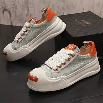 British Style Man Sneakers Cloth Shoes For Men Platform Canvas Shoes Male New Street Style Vulcanized Sneakers Men Black white 38 чёрный