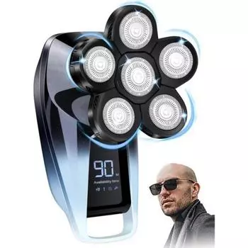 Бритва для головы для мужчин Bold Cordless Facial для влажной и сухой электрической бритвы 6 в 1 перезаряжаемый дорожный набор для бритья волос