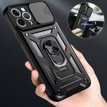 Бронированный чехол для OPPO A15 A15S A94 A52 A72 A92 A53 A73 A74 A93 A54 5G A93 A32 2020, автомобильный держатель, чехол для телефона, защита объектива камеры For OPPO A15 красный