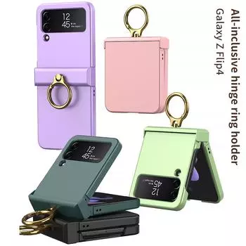 Бронированный держатель для Samsung Galaxy Z Flip 4, защитный чехол с кольцом на 360 ° и шарнирной подставкой Case & Holder чёрный