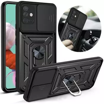 Бронированный противоударный чехол для Samsung Galaxy A11 A31 A51 A71 M11 M51 A21s, автомобильная магнитная подставка с кольцом, защитная крышка для камеры For Galaxy A51 5G серебряный