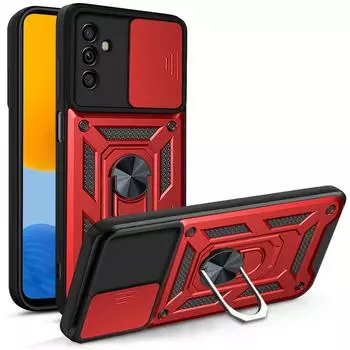 Бронированный противоударный чехол для Samsung Galaxy M13 4G M 13, защита объектива камеры телефона, магнитный держатель, кольцо, чехол for M13 4G серебряный