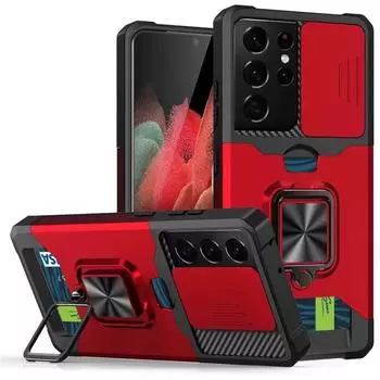 Броня кольцо слот для карт автомобильный держатель чехол для Samsung Galaxy S23 Ultra S22 S21 FE Note 20 A72 A52 A53 A54 5G чехол для телефона Coque Funda For Samsung S22 Plus
