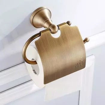 bronzing Tissue Holder Toilet Roll Paper Hardware Pendant Brass Wall-Mounted Roll Stand Modern Household Free Shipping