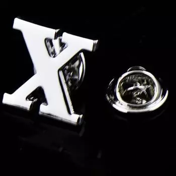 Brooch Bow Tie Pin Letter Collar Stud Corsage Metal A- Z Badge Collar Shirt Collar 1.7cm*1.7cm