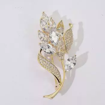Брошь из сплава для ушей, High-end Sense, High-end Chest Flower, High-end Coat, Suit Brooch One Size золотой