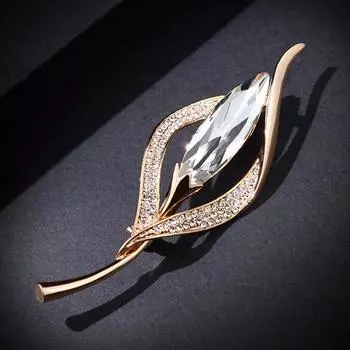 Брошь National Crystal Leaf, индивидуальная женская нишевая брошь высокого класса, атмосферная роскошь, универсальные аксессуары в виде булавки
