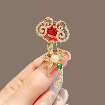 Брошь Ruyi женская, высококачественная, изысканная, жемчужная, темпераментная, брошь, легкая, роскошная, нишевая, высококачественная, дизайнерская, булавка, аксессуары для костюма