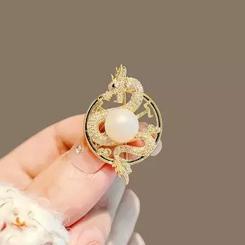 Брошь в виде дракона со знаком зодиака, высококачественная брошь Guochao, летняя антибликовая пряжка для мужчин и женщин, украшение на шею