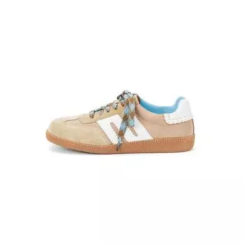 Brown women s autumn classic retro flat bottom color matching versatile soft sole casual sports white shoes 35