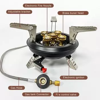 BRS-201A Portable Camping Gas Stove 16000W High Pressured Propane Butane Gas Burner Outdoor Emergency Stove with Piezo Ignition хаки