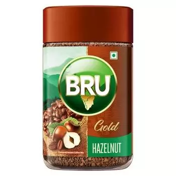 Bru Gold Hazelnut 100 г | Ароматизированный растворимый кофе | Ароматная нотка вашего повседневного кофе | Изготовлено из сублимированного кофе | На 80 чашек