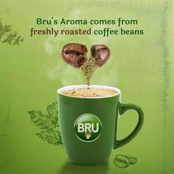 Bru Instant со свежеобжаренными кофейными зернами | Настоящий вкус кофе с южноиндийских плантаций | 100% кофе, банка 50 г