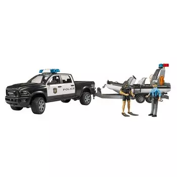 bruder Ram Power Wagon полицейская машина полицейская лодка фигурки BR02507 и (2 включены)