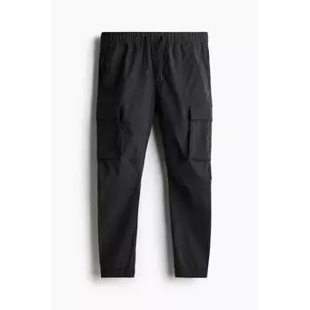 Брюки-карго HM slim Fit из нейлона, темно-серые XS