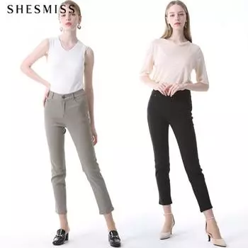 Брюки-стрейч Shs Miss Casual Half Banding Sepia (SE)/55