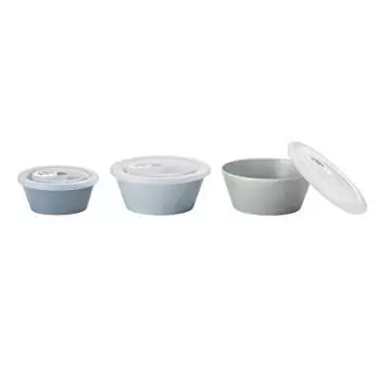 BRUNO Storage Made in Dishwasher with Freezer COOL Container, Япония, фарфор, микроволновая печь, безопасно, набор из 3 предметов, стильный, крышка, керамика, BHK240-COOL