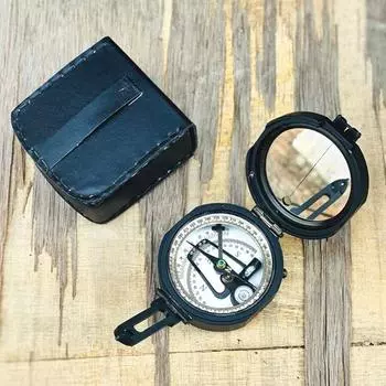 Brunton Compass 8,6 см рабочий компас с черной отделкой и красивым кожаным футляром компас для кемпинга