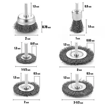 Brush 6pcs Wire Set For Cleaning Rust Removal Copper Stainless Bristles Steel