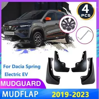Брызговики для Dacia Spring Electric 2022 EV ~ 2023, брызговики, брызговики, брызговики, автомобильные аксессуары, стиль чёрный