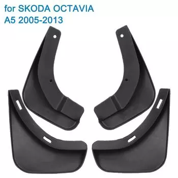 Брызговики для SKODA OCTAVIA A5 2005-2013, брызговики, 4 шт., переднее и заднее крыло, автомобильные аксессуары, автомобильные брызговики чёрный