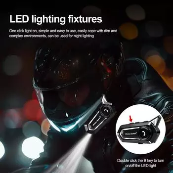 BT31 Motorcycle Helmet Headset Handsfree Call Kit Waterproof Noise Reduction Wireless Motor Headphone with LED light