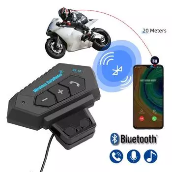 BT-12 Bluetooth-гарнитура для мотоциклетного шлема с защитой от помех, наушники для мотоциклетной связи с громкой связью