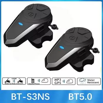 BT-S3NS Мотоциклетный шлем Интерком Мото шлем BT5.0 Гарнитура Водонепроницаемый Intercomunicador BT Interphone FM