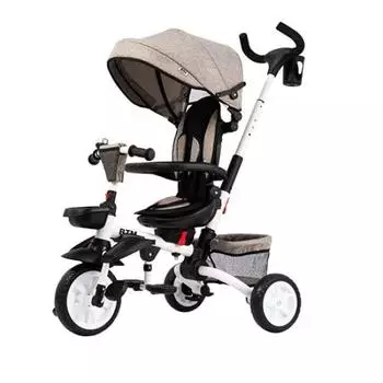 BTM Compact Push Steering 1 Year 2 Years 3 Years Rotating Riding Toddler Kids Celebration Brown Children s Tricycle, Foldable, Bar, Wheel, 4in1, Old, коричневый