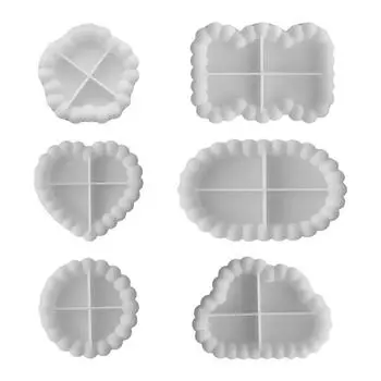 Bubble Storage Tray Silicone Mold DIY Resin Plaster Cement Gift Casting Mould Round Flower Cloud Heart Shape Coaster Home Decor