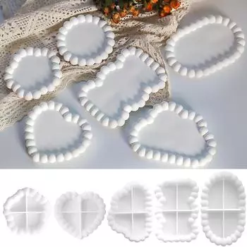 Bubble Storage Tray Silicone Mold DIY Resin Plaster Cement Gift Casting Mould Round Flower Cloud Heart Shape Coaster Home Decor