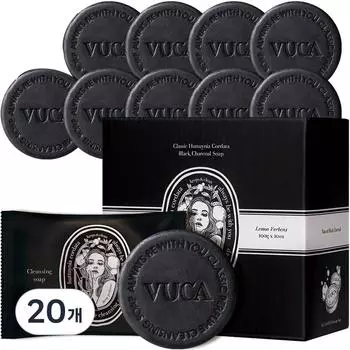 Buca Classic Houttuynia cordata черное угольное мыло с ароматом лимонной вербены, 85 г, 20 штук