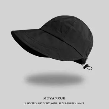 Bucket hat women s summer thin quick-drying duck tongue sun hat sun protection and UV protection sun hat M56-58cm чёрный