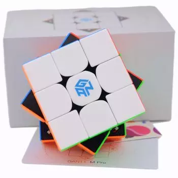 Bucubke GAN11M Pro 3x3 Магнитная скоростная головоломка без наклеек Magic Cube Black GAN11 M Pro 3x3 Игрушка для соревнований со встроенным магнитом для кубика (Черный внутри)