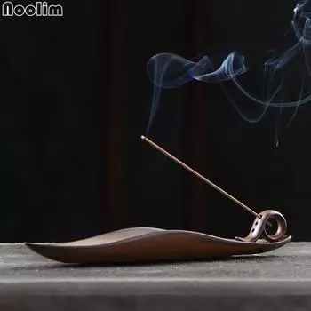 Будда палка держатель для благовоний винтажная керамическая курильница горелка китайский лист лодка держатель для благовоний белый
