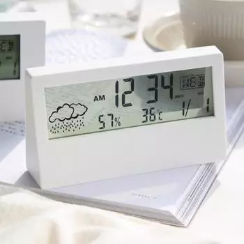 Будильник, экологически чистый прогноз погоды, функция ABS, электронные настольные часы, принадлежности для дома чёрный